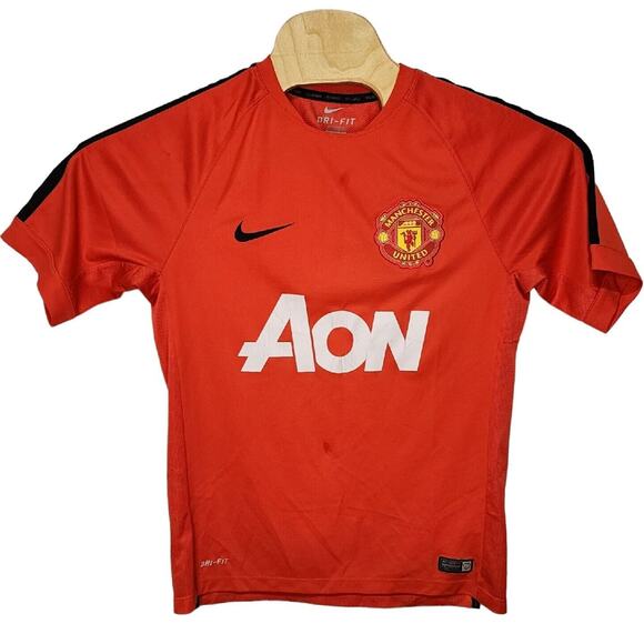 Nike Dri-Fit Manchester United Short Sleeve Embroidered Swoosh Jersey Medium M - Picture 1 of 7